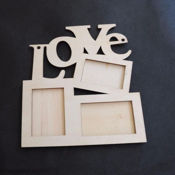 

lovely hollow love wooden family po picture frame white base art home decor frames