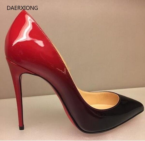 

dress shoes 2021 classics women pumps red high heel 12cm thin pointed toe black nude patent leather wedding