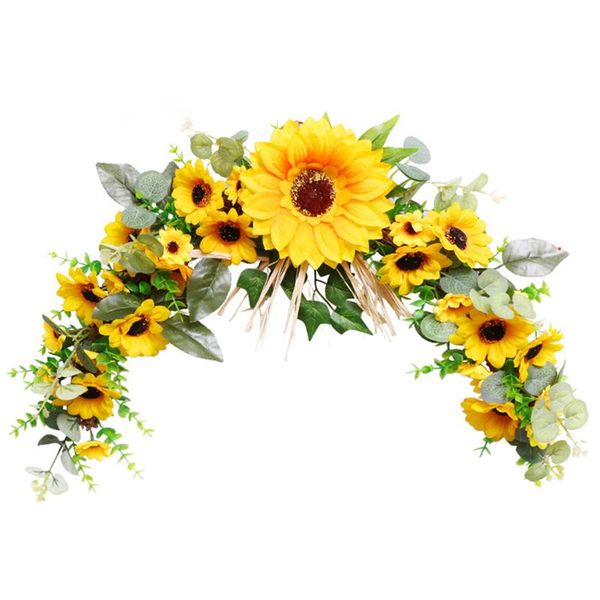 

decorative flowers & wreaths farmhouse living room with green leaves easter decor artificial sunflower wreath gift faux floral hanging garla