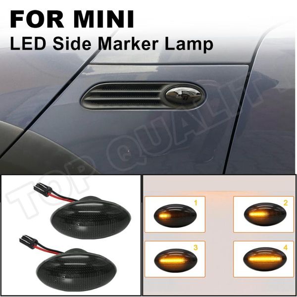 

for mini cooper r50 r52 r53 2002-2008 flowing side indicator lamp dynamic led marker light turn signal amber emergency lights