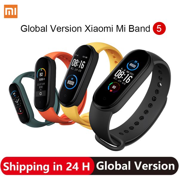 

2020 xiaomi mi band 5 smart bracelet 4 color amoled screen miband 5 fitness tracker sport waterproof smartband bluetooth 5.0