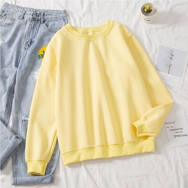 

womens sweatshirts social harajuku hoodies candy colors women sweatshirt long-sleeved cotton pullover clothes women's &, Black