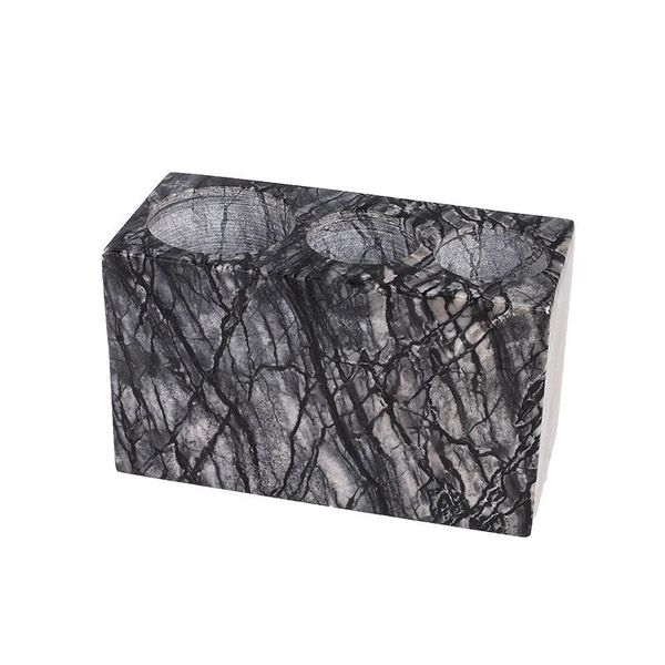 

hooks & rails natural marble bathroom electric toothbrush holder toothpaste stand for vanity counter, hollow bottom