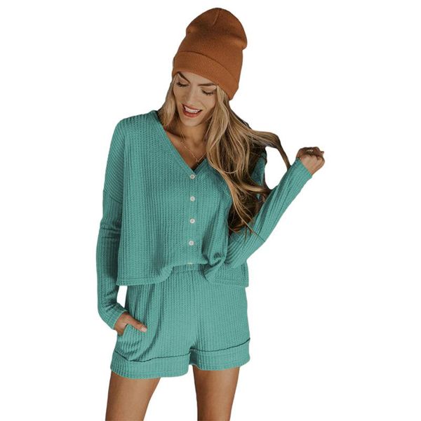 

women's tracksuits summer home wear women soild color casual tights sports suit all-match boho slim thin v-neck ladies fashion 2021, Gray