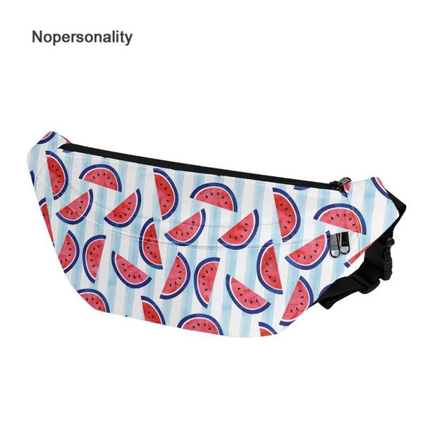 

nopersonality female fanny packs printing watermelon waist bag zipper bum preppy style shoulder purse wallet storage bags