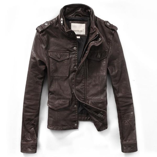 

women's leather & faux autumn stand collar vintage motorcycle jacket female slim short coat clothing, Black