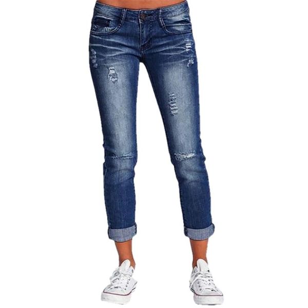 

women's jeans summer y2k 2021 fashion rig thin pencil pants longers, Blue