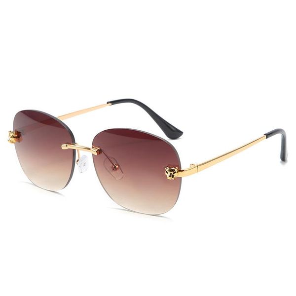 

sunglasses 2021 cat eye women gradient rimless sun glasses ladies ocean diamond cutting lens shade eyewear, White;black