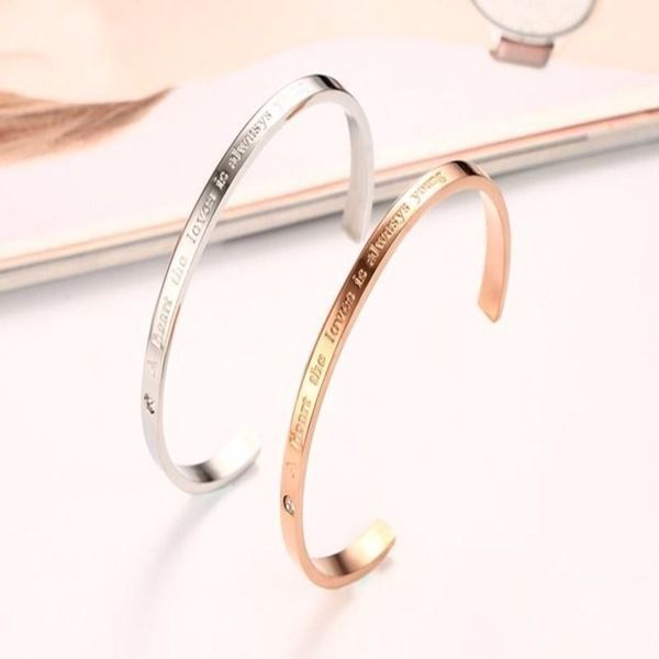 

2020 shiny rhinestones bracelets for women stainless steel men bracelet open couple bracelet bangle for female and male jewelry q0717, Black