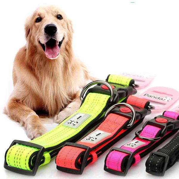 

dog collars & leashes reflective collar nylon large mascota medium dogs adjustable necklace for pet training products