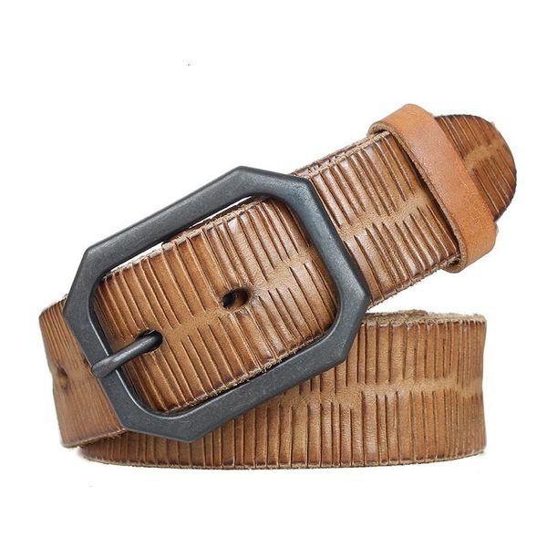 

fashion apparel accessories men's boutique belt pin buckle bin male pure soft genuine leather belts, Black;brown