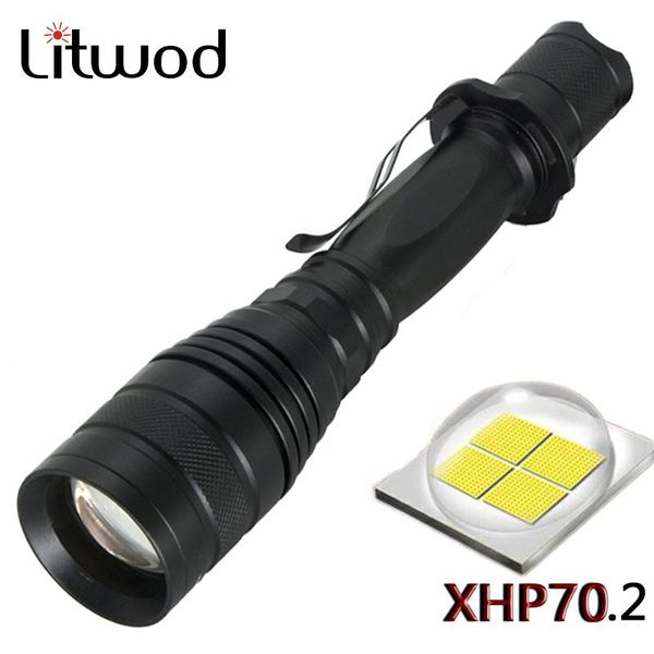 

litwod z20 original cree xlamp xhp70.2 32w 3200lm powerful tactical led torch zoom lens xhp50 lantern 18650 battery flashlights t torches