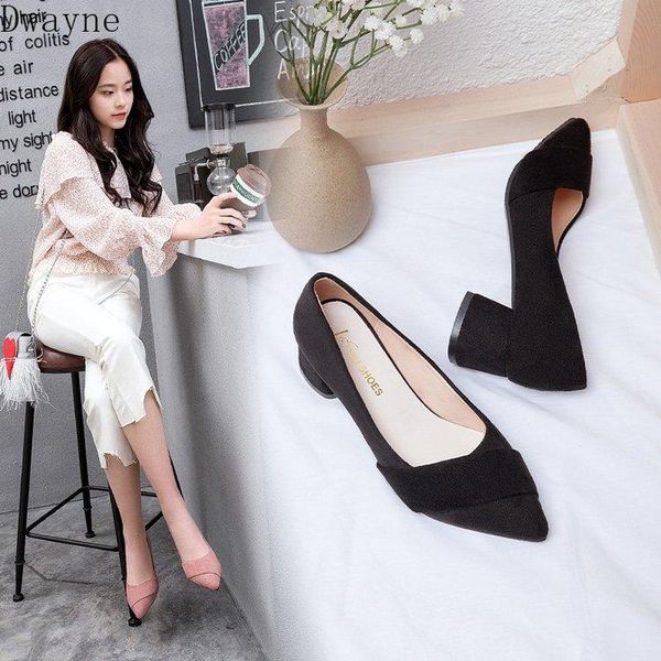 

dress shoes 4 cm black square heel single autumn korean fashion high heels elegant comfort women's concise work pumps
