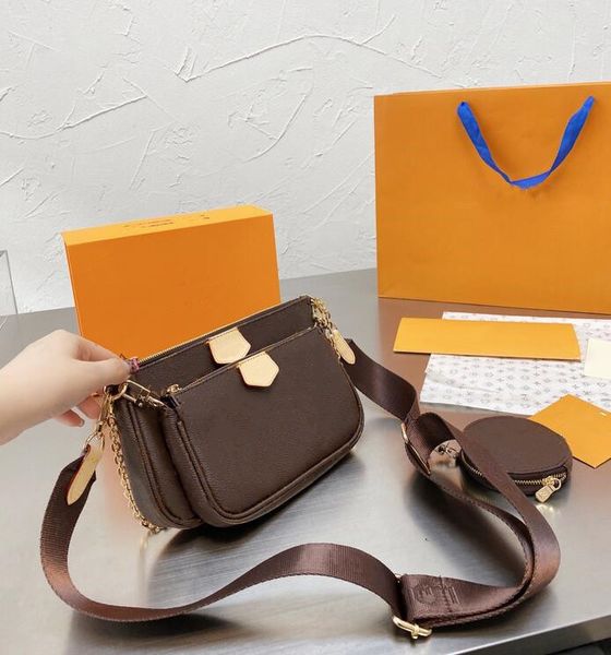

2021 brand designer shoulder bags multi pochette accessoires purses women luxury fashion favorite mini 3pcs set combination handbags crossbo