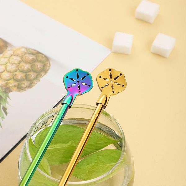 

drinking straws 6pcs detachable 304 stainless steel filter straw spoon dual use beverage milk tea stirring rod bar accessories tool