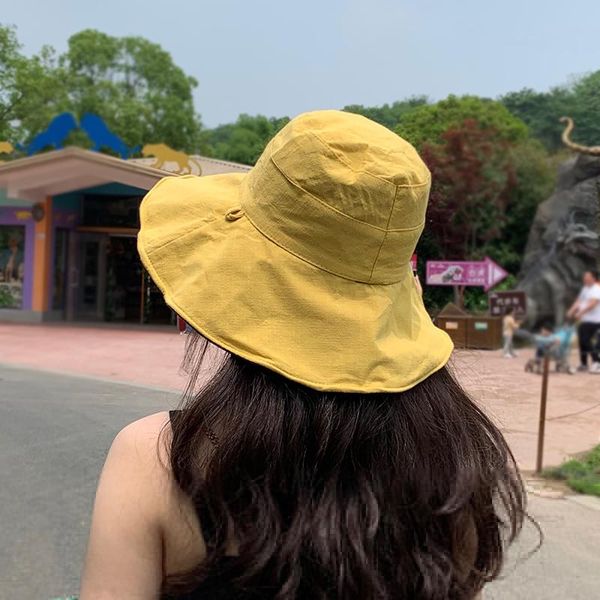 

women girl sun hat wide brim cap fashion breathable for summer beach outdoor xr- cycling caps & masks, Black