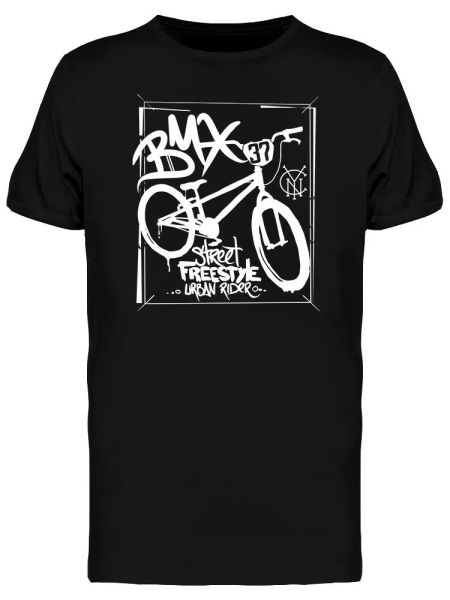 

bmx extreme bike street style men's tee -image by shutterstock, White;black