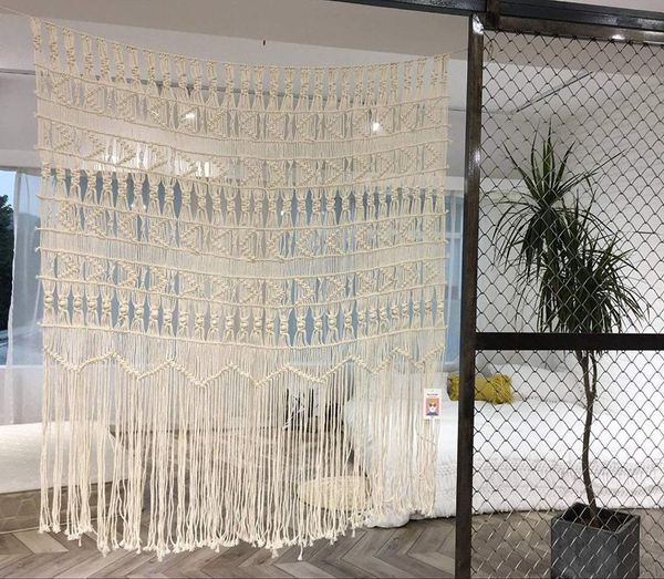 

tapestries 52"x 56" macrame wall hanging boho-inspired touch window curtain