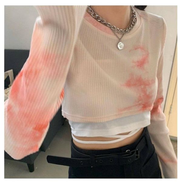 

women's t-shirt crop punk y2k streetwear baby tee long sleeve shirt for tshirt women tees female 2021 summer t harajuku vintage, White