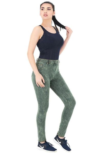 

women's leggings women green trousers looking ml-6065, Black
