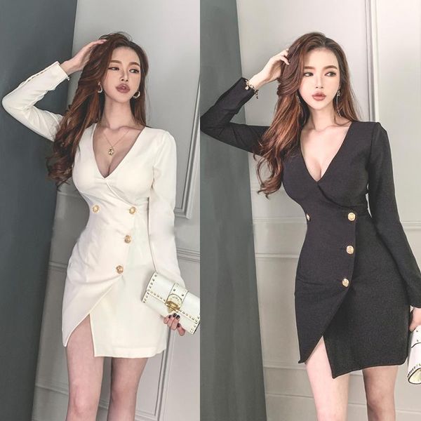 

casual dresses coigarsam fashion women dress v-neck white black 2207, Black;gray