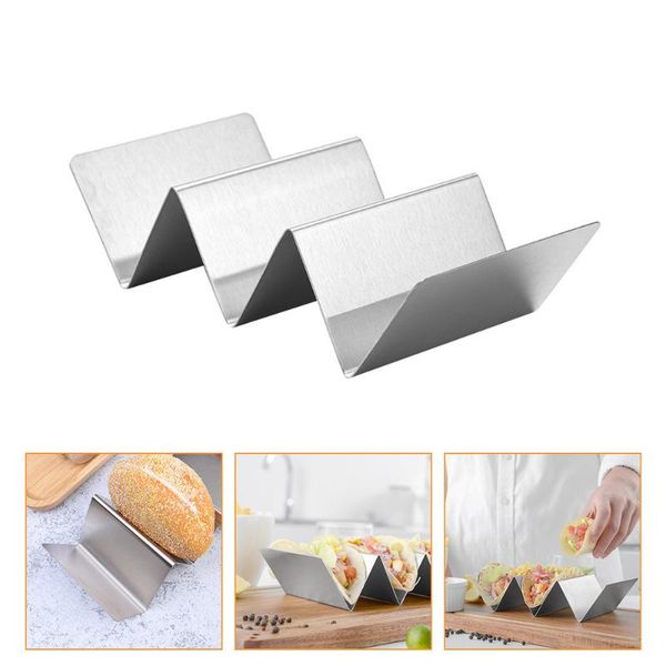 

toilet paper holders 2pcs stainless steel taco racks burritos stands (steel color)
