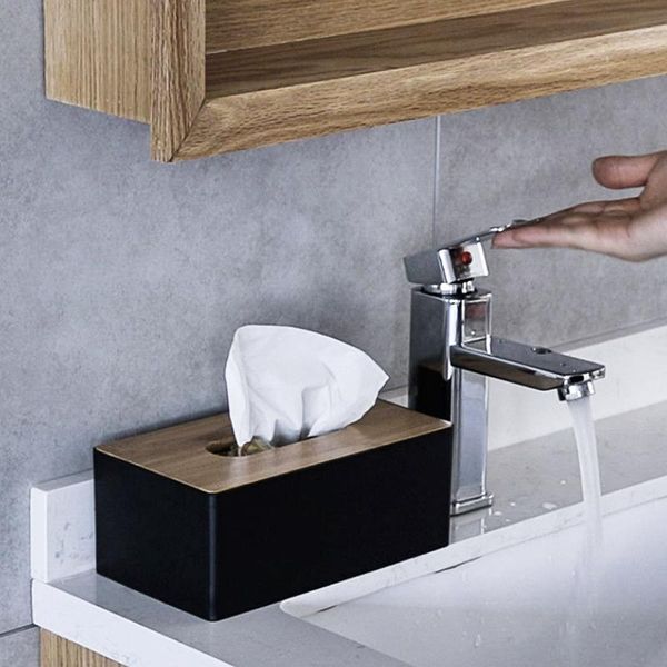 

tissue boxes & napkins wooden holder household paper towel storage box removable case lagerung for home office wipe
