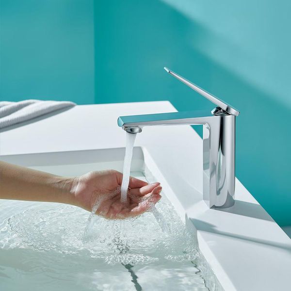 

bathroom sink faucets faucet modern basin mixer tap chrome single handle one hole lavatory wash brass deck mount