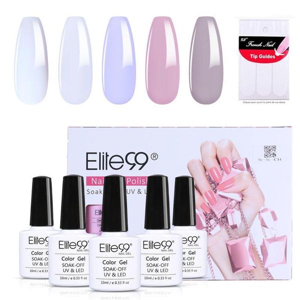 

elite99 pure color 10ml nail gel polish set 5 pieces/set shimmer glitter hybrid varnish soak off semi permanent uv1