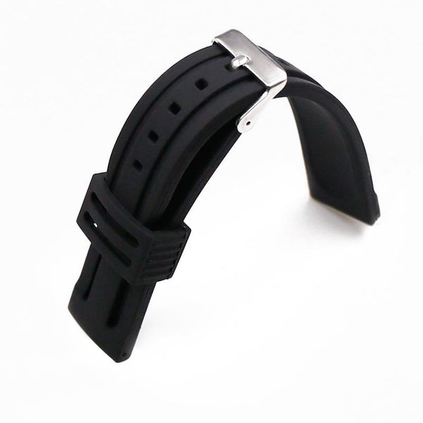 

watch bands accessories silicone strap 20mm 22mm 24mm pin buckle outdoor sports waterproof men's and women's, Black;brown