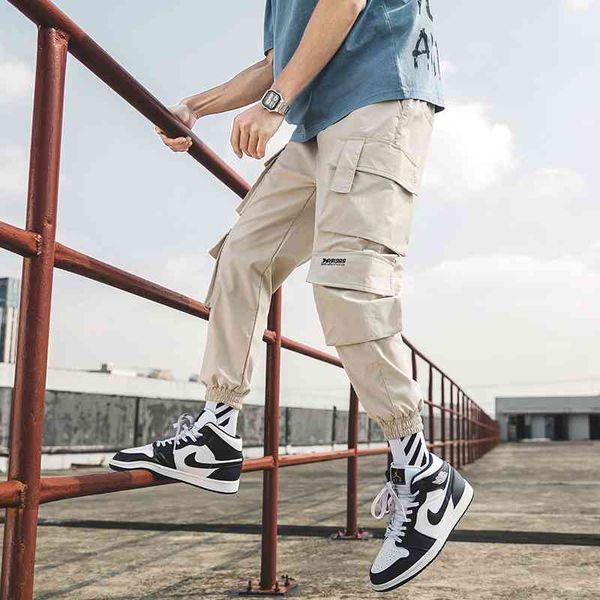 

men's pants streetwear mens hip hop jogging casual men trousers big size loose sweatpants male multi pocket harem 5xl ivj0, Black