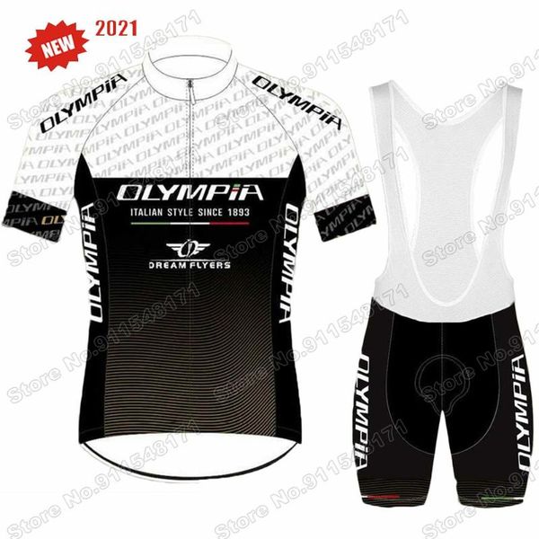 

racing sets italy team olympia 2021 mens cycling jersey set summer bicycle clothing road shirts suit bib shorts mtb ropa maillot, Black;blue