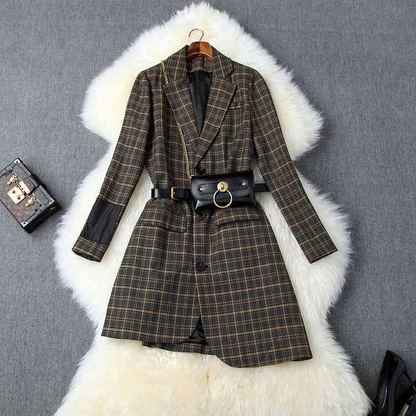 

european and american women's clothing autumn style long sleeve fashion belt temperament coat 972l, Tan;black