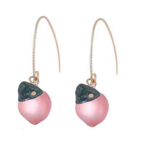 

human honey peach earrings summer 2021 tea sweet wind women, Golden