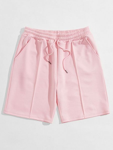 

men drawstring waist slant pocket shorts y3v3#, Black