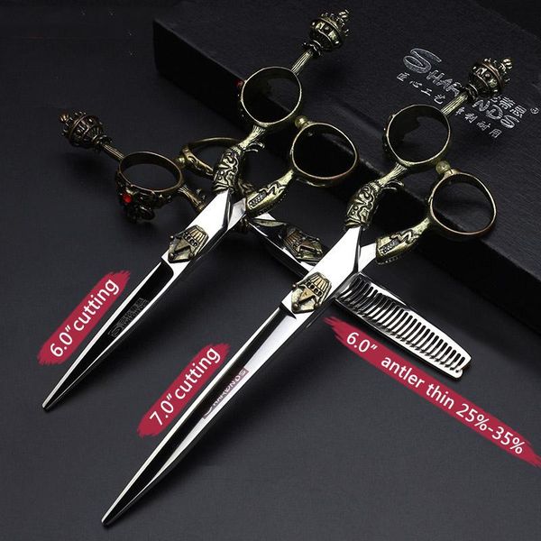 

6/7 inch retro hairdressing scissors cut seamless thinning special haircut hair set haircuts