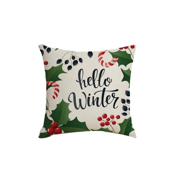 

pillow case 1pc christmas cushion cover linen printed decorative pillowcase for sofa seat (2)