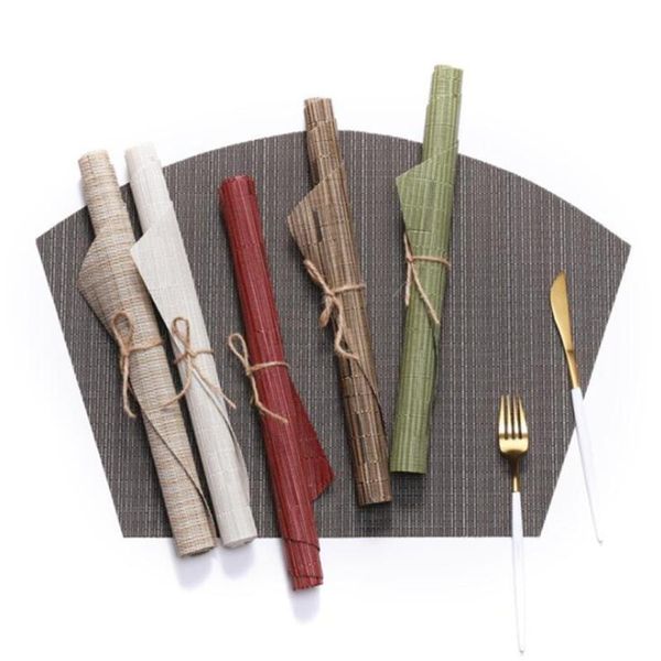 

mats & pads 1pc placemats restaurant sector environmental friendly pvc hollow meal mat anti- dining table line steak plate pad