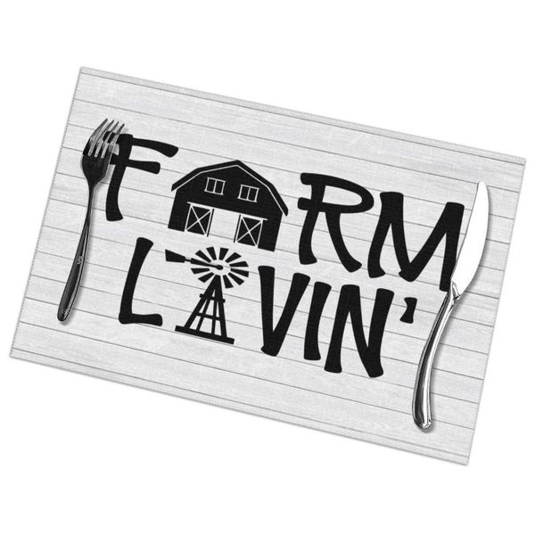 

set of 6 farm livin farmer barn windmill placemats for dining table place mat in kitchen accessories cup wine mats & pads