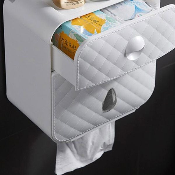 

storage boxes & bins toilet paper holder waterproof wall-mounted roll tissue box rack