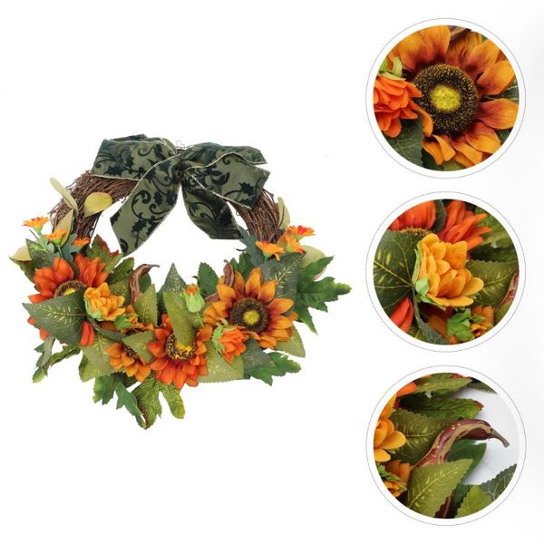 

decorative flowers & wreaths 1pc thanksgiving autumn themed wreathe fake plant wreath scene ornament