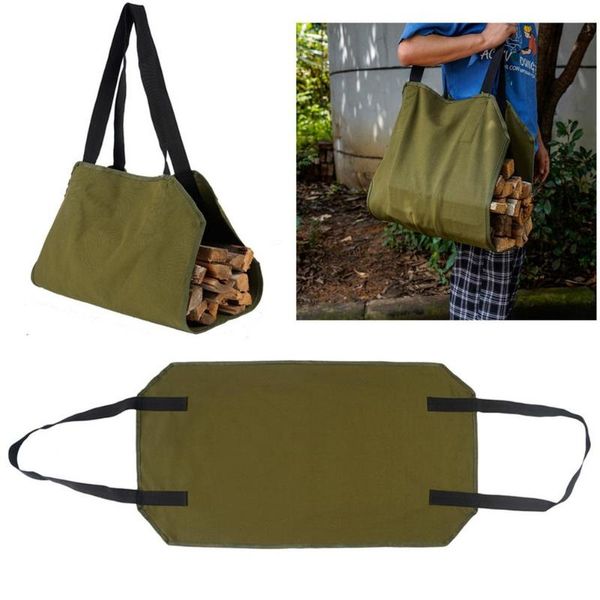 

storage bags firewood bag high-quality supersized canvas carrier log carrying wood for fireplace waxed
