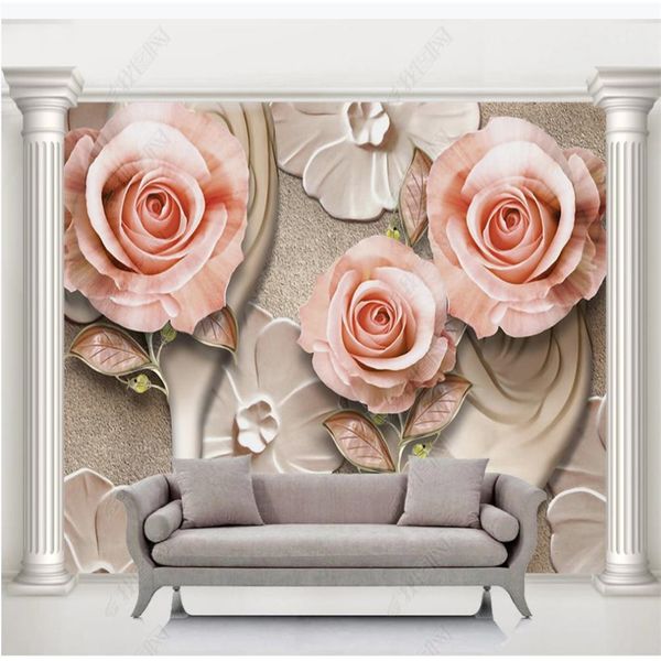 

p stereoscopic wallpaper embossed rose flower wallpapers home and wealth 3d background wall