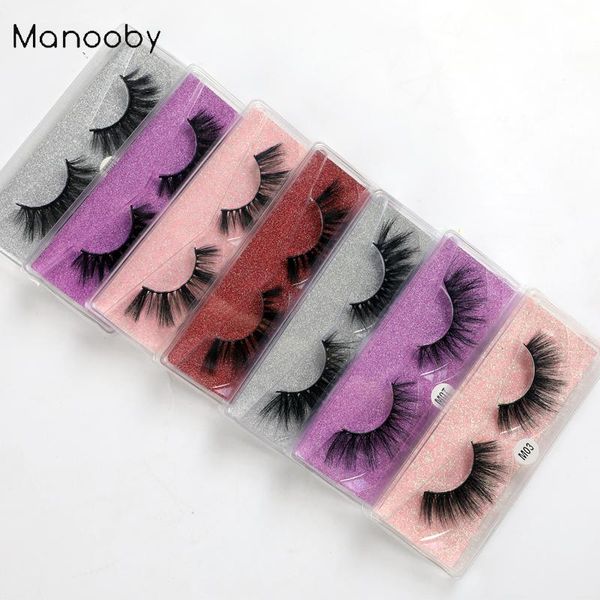 

manooby over 3pairs mink eyelashes long lasting lashes natural dramatic volume thick false