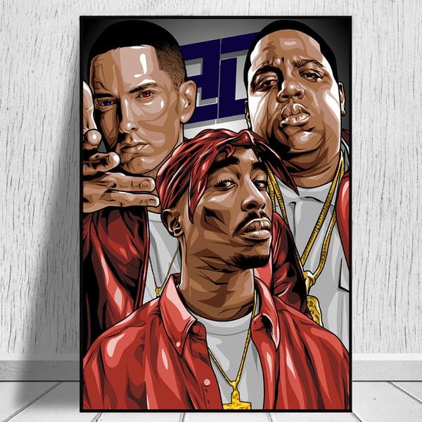 

paintings fashion west coast hip hop tupac music poster prints canvas painting on wall art 2pac picture for home room decor cuadros
