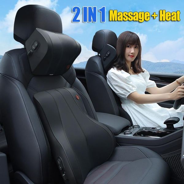 

seat cushions 2021 car massage heat neck support pillow back headrest simulation human home office