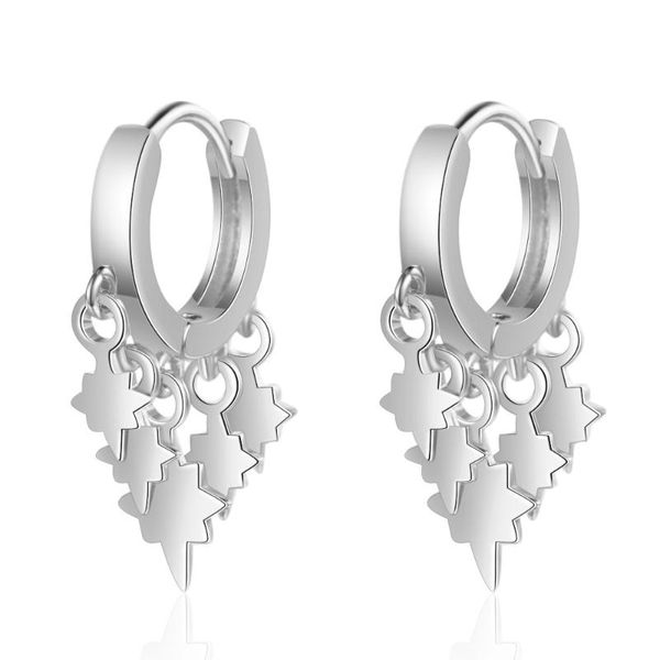 

hoop & huggie 925 sterling silver earrings stars design creative jewelry for women beautiful gift, Golden;silver