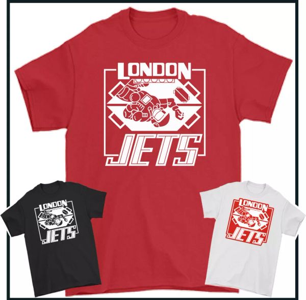 

london jets t-shirt, red dwarf mens soccer t-shirt nasa funny geek, White;black