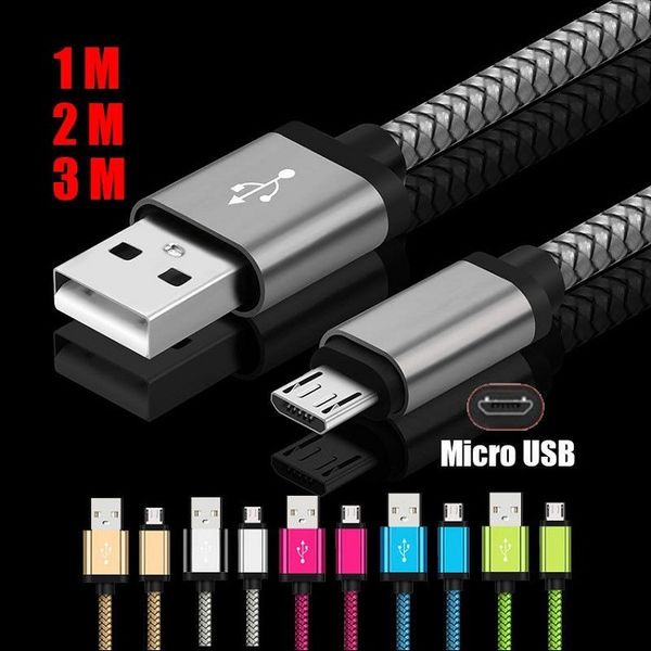

3ft 6ft 10ft micro usb type c braided cables data sync nylon colorful charger cable for android phone samsung galaxy s6 s7 edge s8 plus note