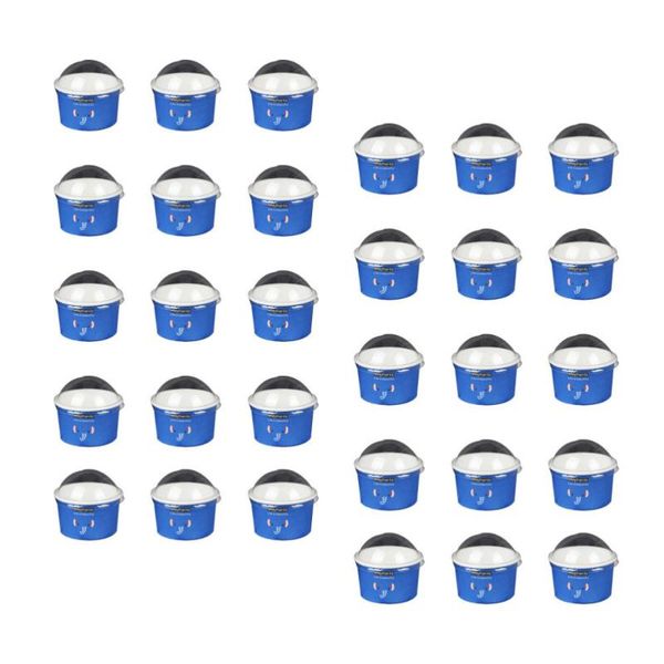 

disposable cups & straws 100pcs 85/200ml ice cream paper cup with half cover dessert cake bowl (blue)